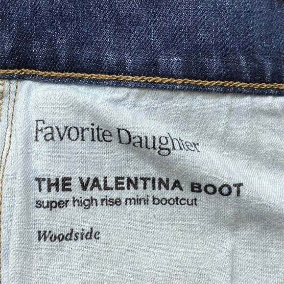 NEW FAVORITE DAUGHTER Valentina High Rise Mini Boot Jeans Size 28 Dark Blue - Picture 6 of 15